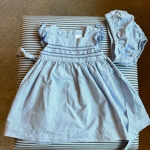 Edgehill Collection blue dress with matching bloomers
